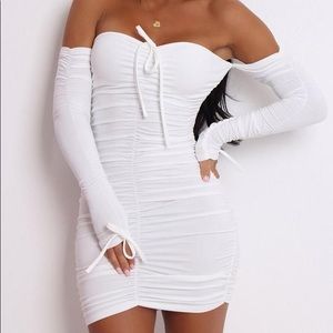 White Scrunch Dress 🛍